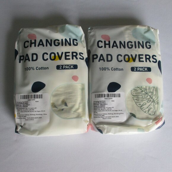 Blissful Diary Muslin Changing Pad Cover Soft Baby Diaper Change Table 4 Pk NEW - Picture 3 of 9